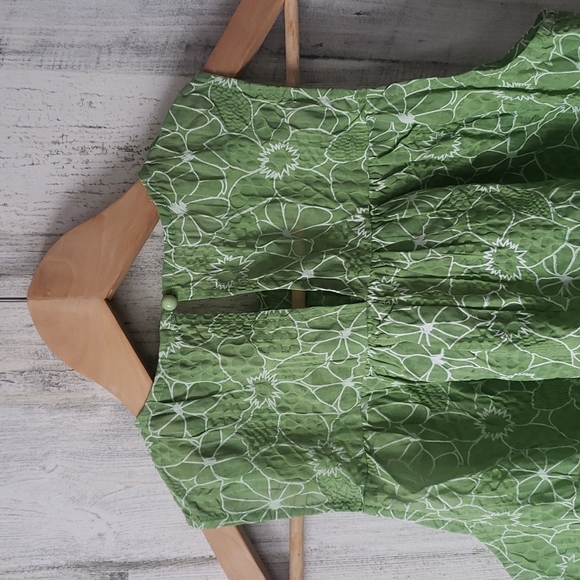 SHEIN leaf green floral print babydoll swing dress Size XS - Picture 4 of 7